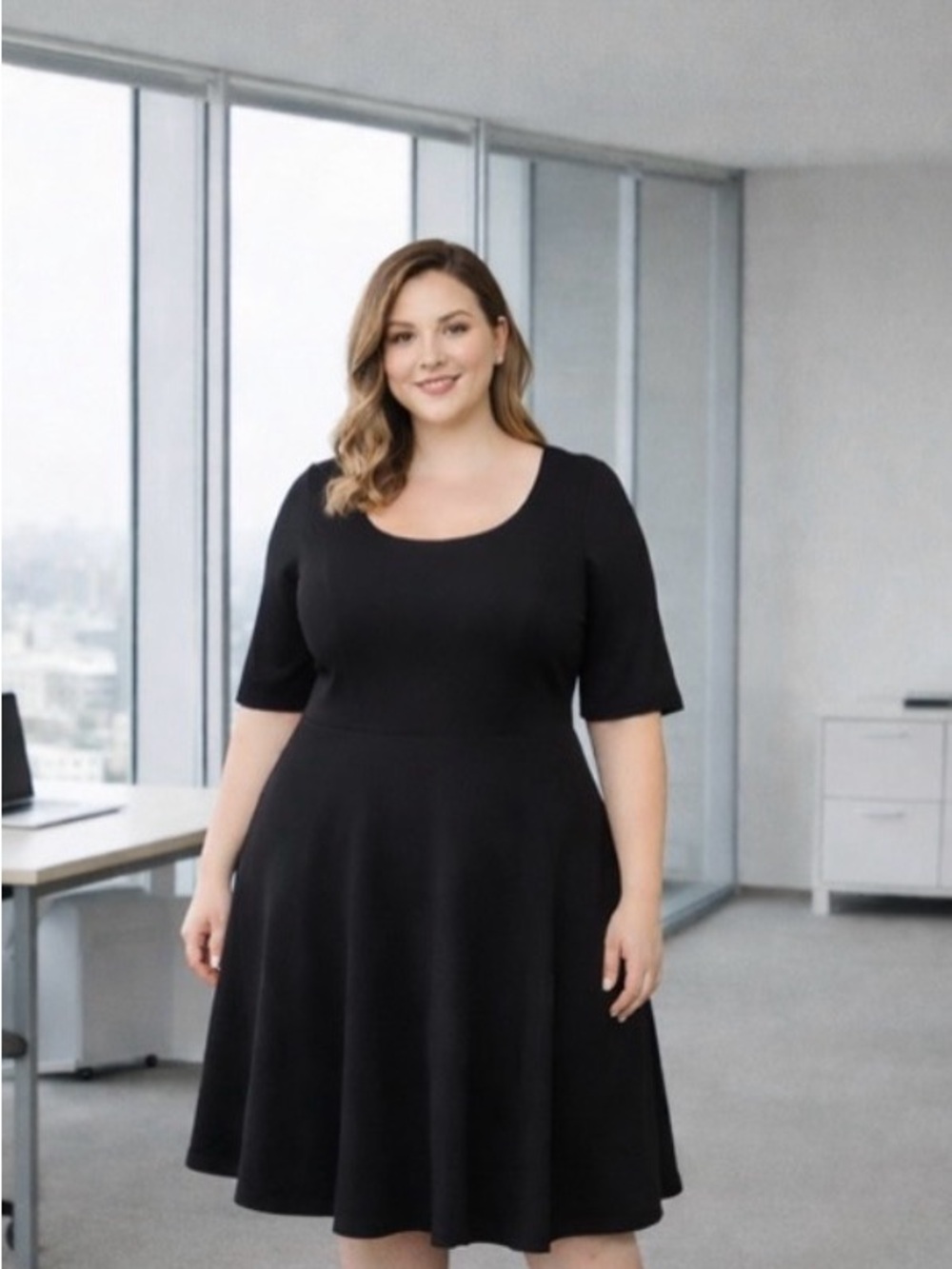 City Chic Classic Black Fit-and-Flare Dress